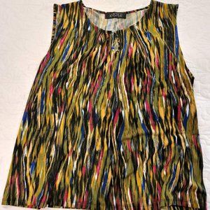 Kasper Abstract Sleeveless Blouse